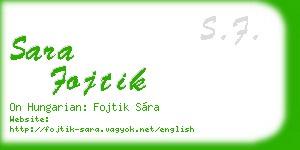sara fojtik business card