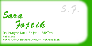 sara fojtik business card